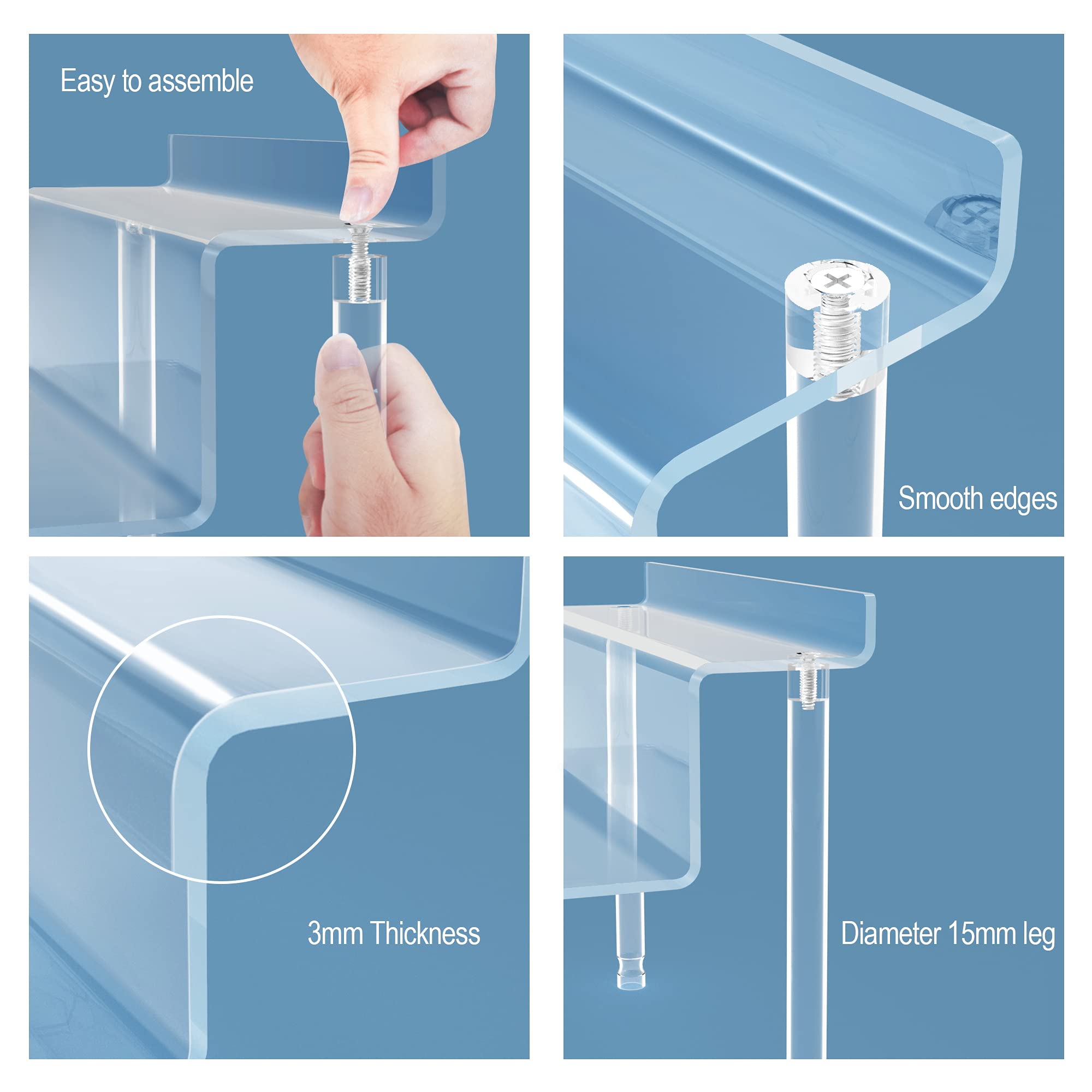 Janaden Acrylic Riser Stands for Displaying Amiibo Funko POP Figures