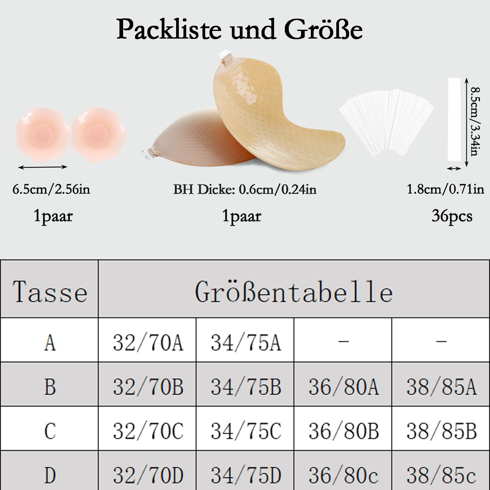1 para samoprzylepnych biustonoszy push-up, bez ramiączek, bez pleców, samoprzylepny biustonosz dla kobiet, niewidoczny biustonosz z 1 parą podkładek na sutki, wielokrotnego użytku, do sukni