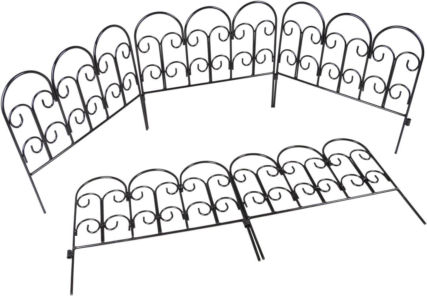 Woodside Decorative Garden Border Lawn Edging Steel Fence 5 Pack
