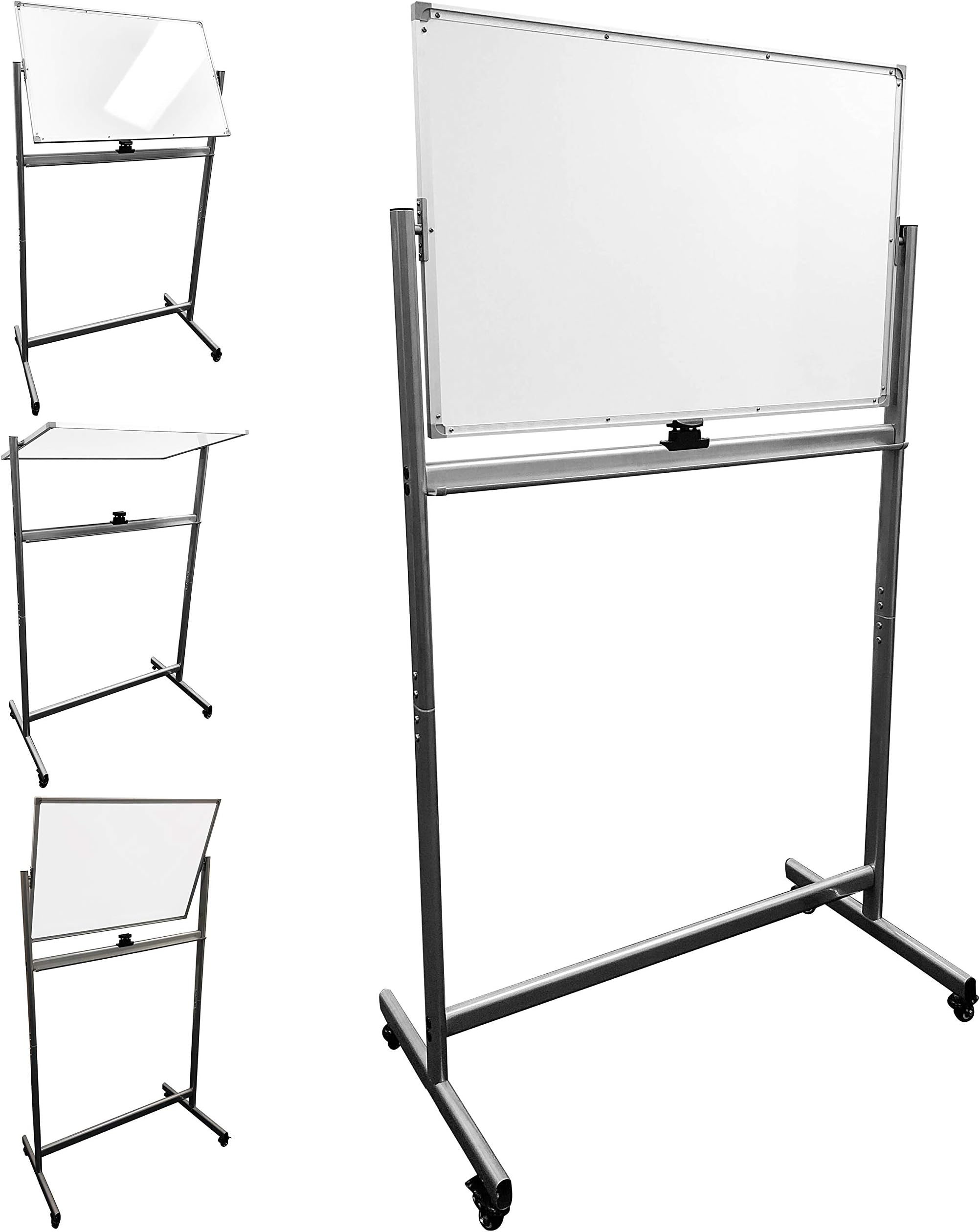 Mobile Dry Erase Magnetic Whiteboard-36(W) x 24"(H) - Double Sided with Easy Flip Feature