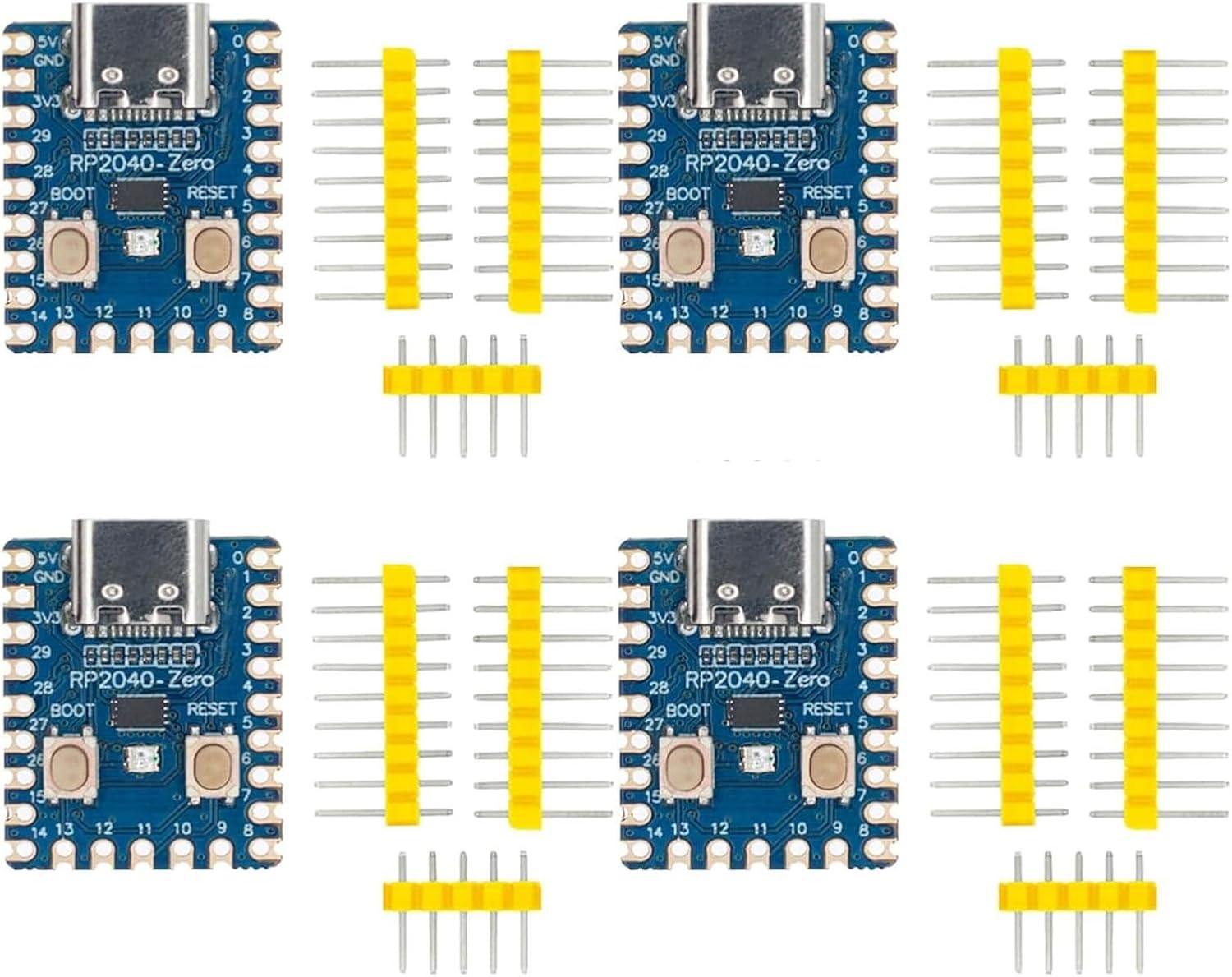 4 шт. RP2040-Zero, компактная плата для разработки микроконтроллеров, база для двухъядерного процессора ARM Cortex M0+ Raspberry P