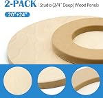 Falling in Art Unfinished Panneaux ronds en bois de bouleau Kit pour la peinture, Toile en bois 2 Boîte de 20 et 24" Studio 3/4" Deep, Cradle Boards pour Verser, Art, Artisanat, brûlure et plus encore