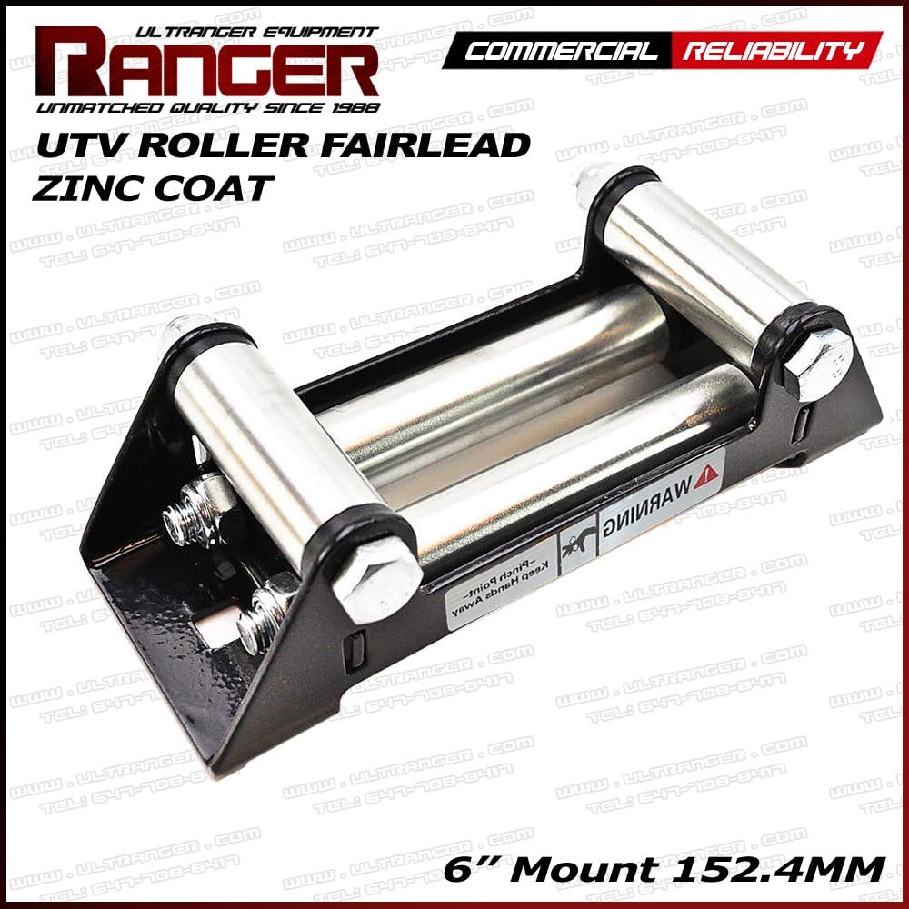 Ranger UTV Side Side Winch Roller Fairlead 6" (152.4MM) Mount 4000-5500 LBs UTV Winch Ultranger