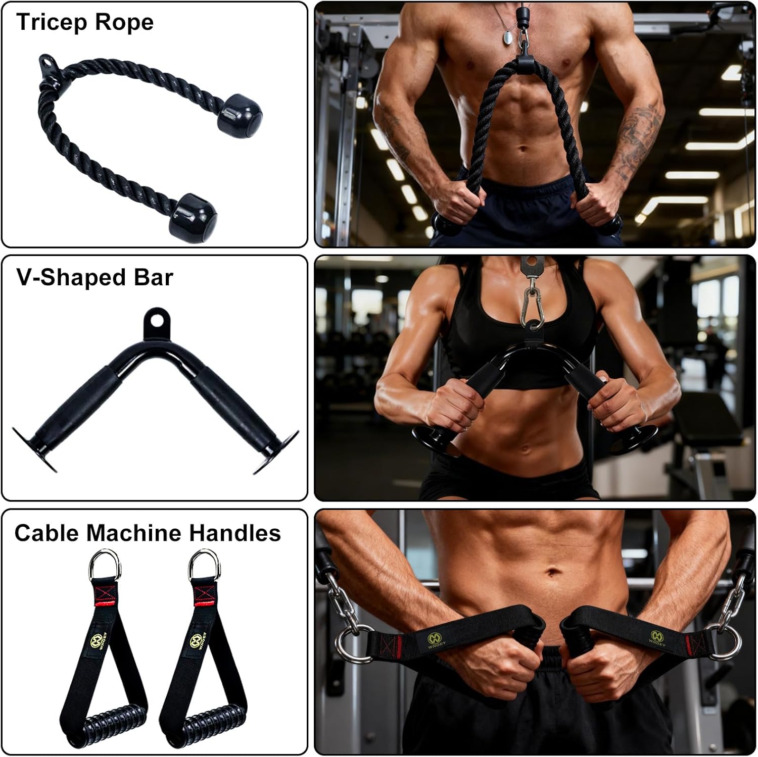 LAT Pulldown Attachments, Cable Machine Attachment Gym Accessories, Cable Attachments for Gym, Home Gym Accessories