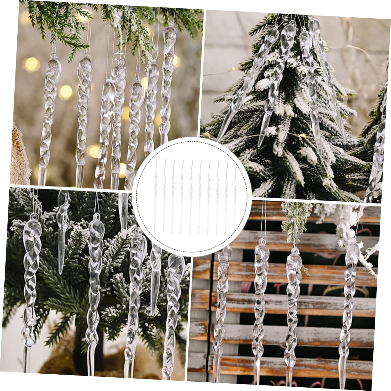 PRETYZOOM 108 Pz addobbi natalizi Decorare popcorn finto in miniatura Natale appeso christmas tree decorations decorazione natale Ciondolo di ciondolo albero di Acrilico