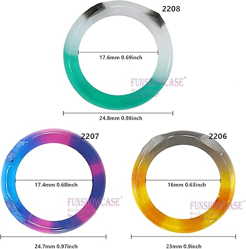 Miniatura 5 de Molde de silicona en forma de anillo de resina boho para la elaboración de arcilla líquida, resina epoxi, fabricación de joyas planas