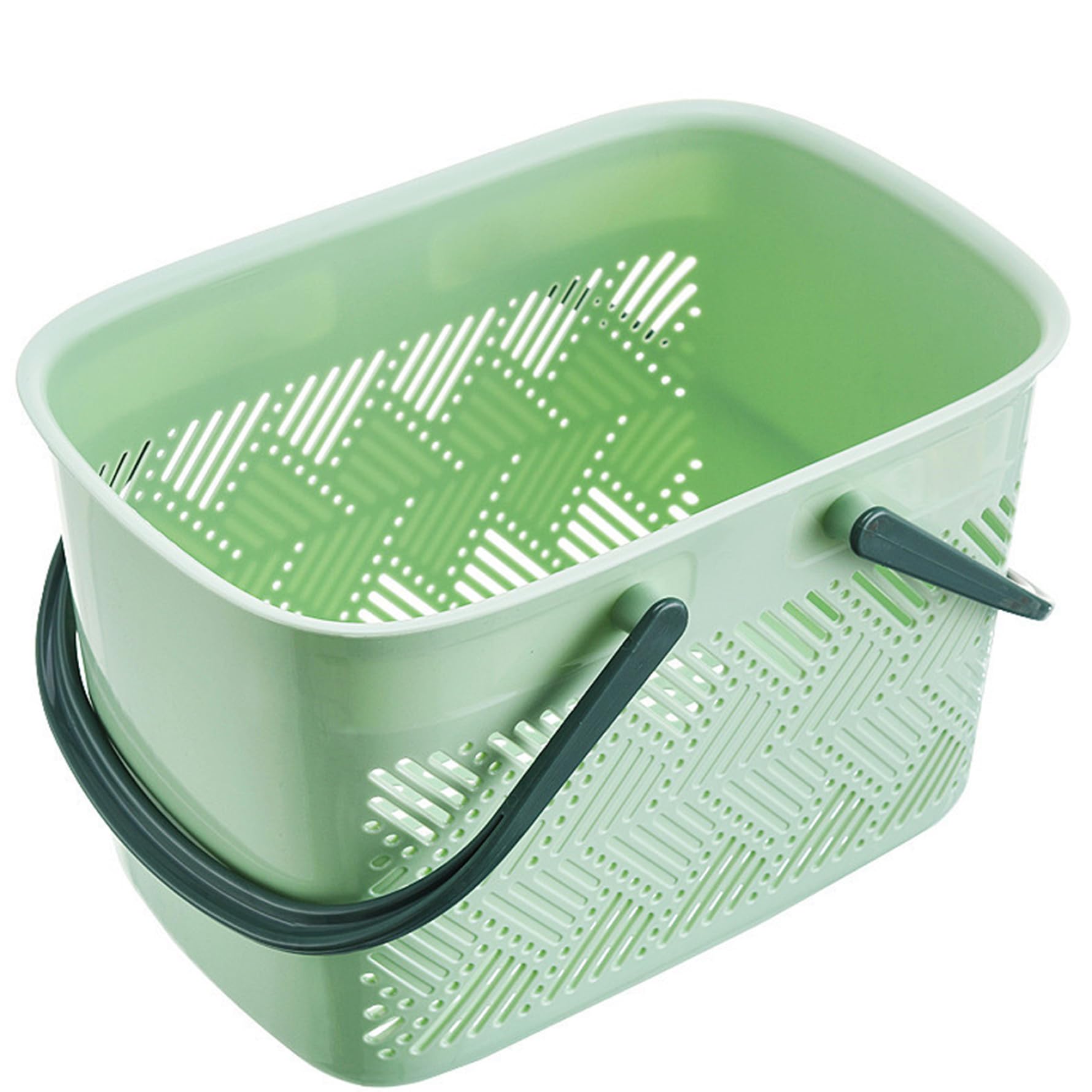 Cesta de ducha portátil de drenaje de plástico antideslizante con mango de boca abierta dormitorio para baño cocina 11 x 7,1 x 6,1 pulgadas cesta de ducha de plástico para baño dormitorio