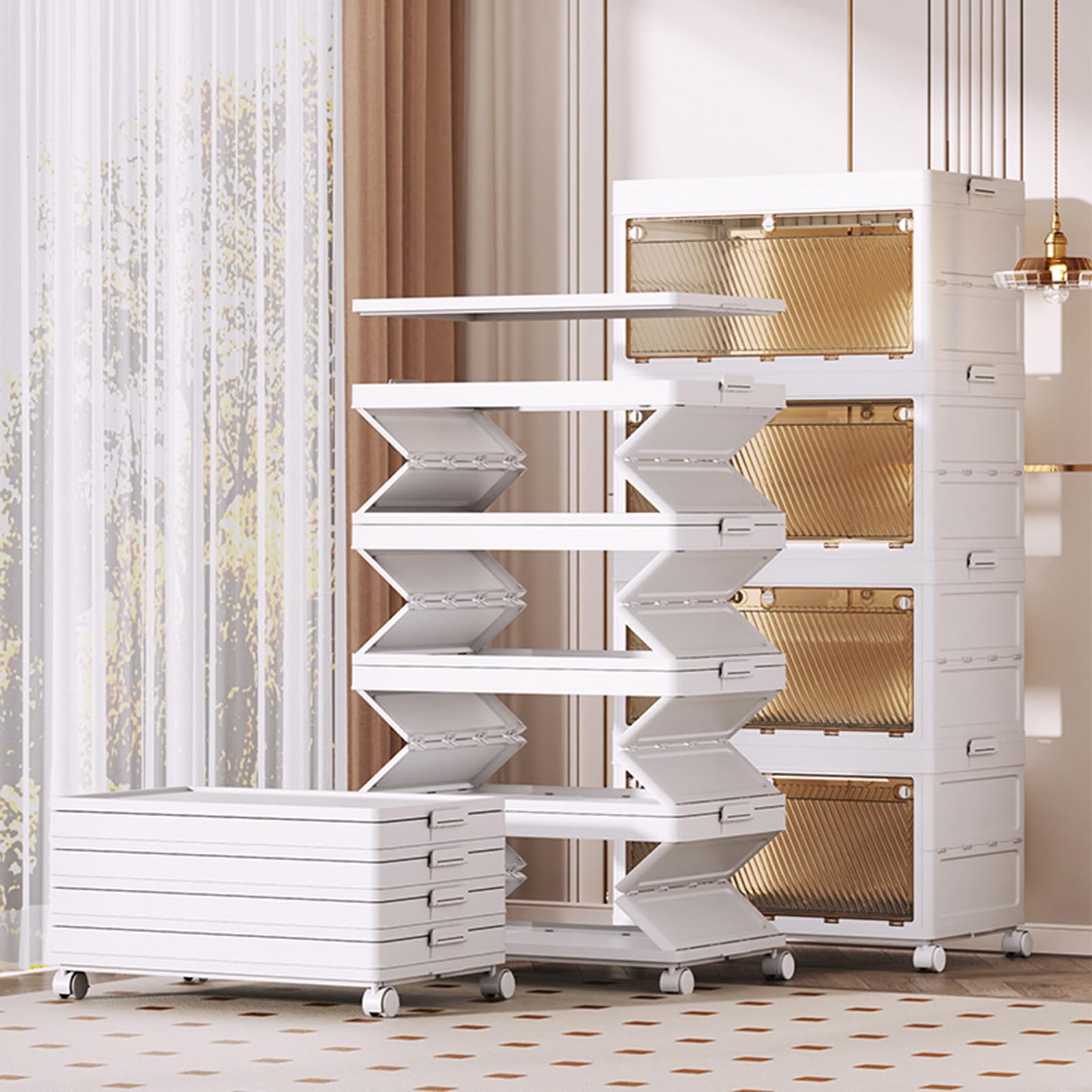 Amazon｜Xzmzbxzb 折りたたみ式衣類 ワードローブ 実用的な服 キューブ