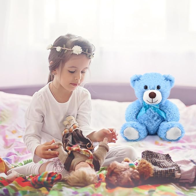 16 Osos de Peluche con Lazo Azul 35 cm Regalo Fiesta miniatura 2