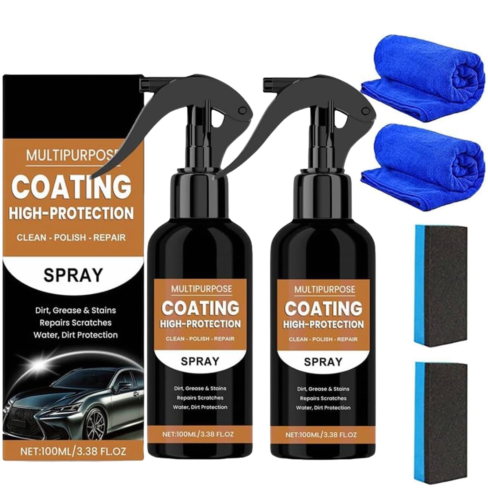 Turbo Shine Nexa 3-in-1 Autopolitur - 2er Set Mit Hochglanz & Kratzerschutz