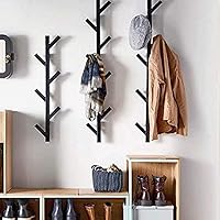 Vista 1 de PREMIUM RACKS Coat Rack & Hat Rack - Modern Design - Wall Mounted - Stylish - (Black)