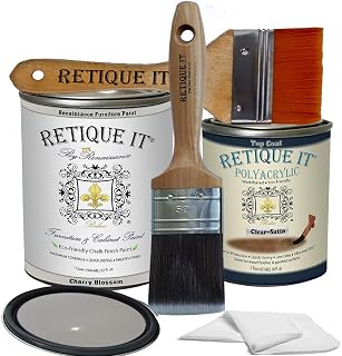 Retique It Chalk Furniture Paint by Renaissance DIY, Poly Kit, 04 Dove Grey, 32 Ounces