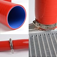 Vista 4 de Kit de manguera de radiador de silicona compatible con Suzuki Gsx-R 600 2006-2008 2007 rojo