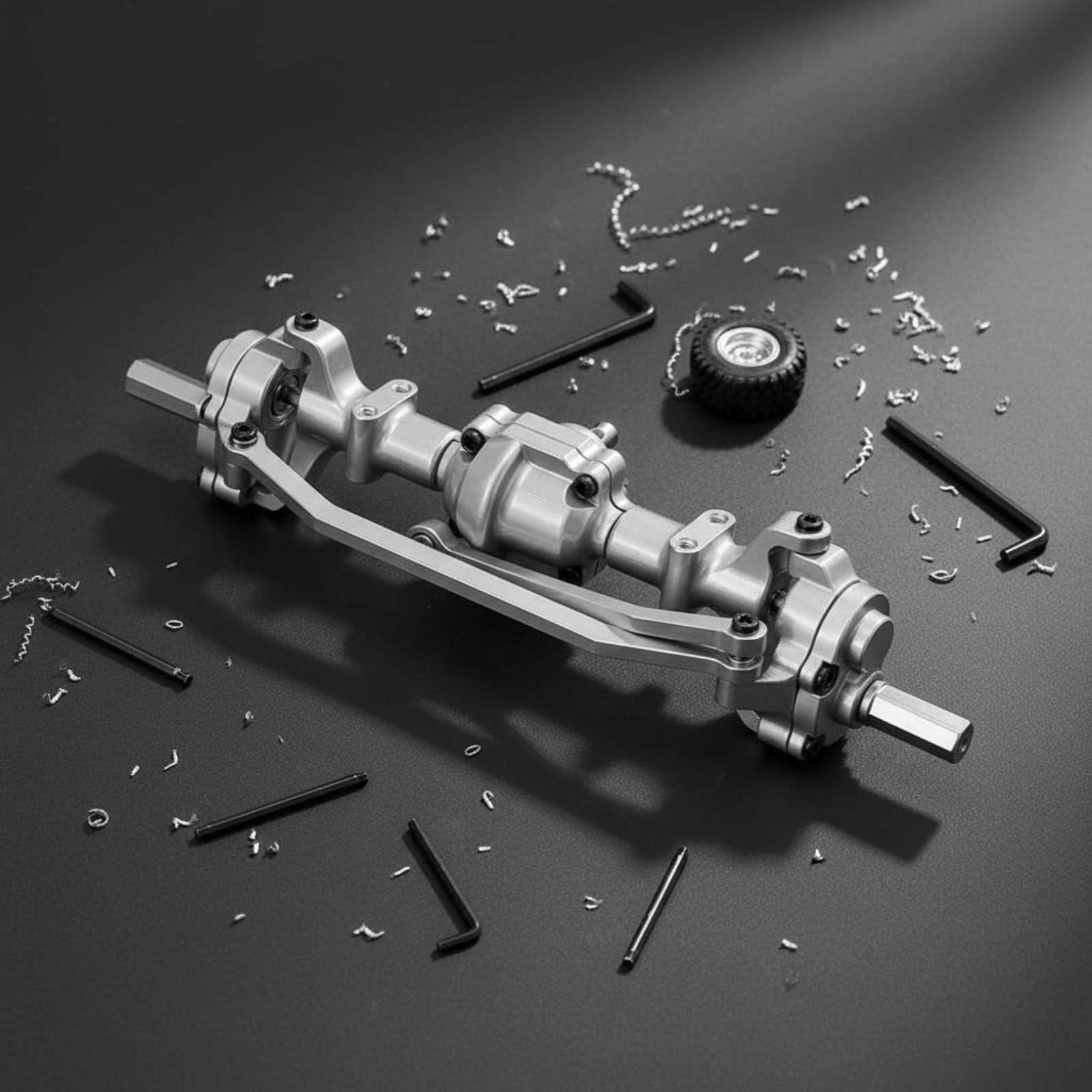 Assale Anteriore per Auto Radiocomandata Assale Crawler Assale Metallo Assale Upgrade per 1/16 C34 C44 B24 FY003 Migliora Controllo su Ostacoli E, Nero