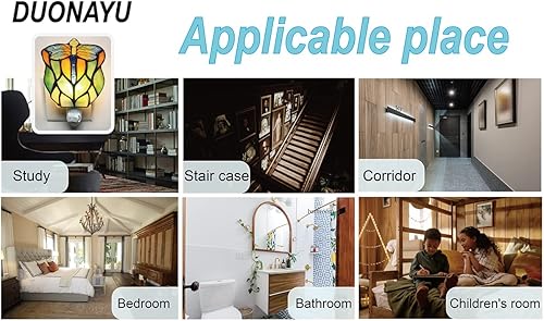 Miniatura 5 de Luz nocturna de libélula de vidrieras, adecuada para dormitorio, pasillo, baño, habitación de los niños, esto sería un gran regalo para un
