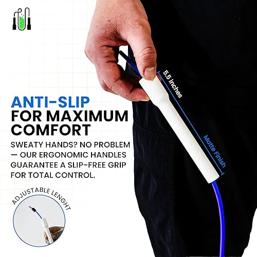 Miniatura 6 de Cuerda de saltar para fitness, cuerda de saltar ajustable de 10 pies para hombres, mujeres y niños, cuerda de saltar sin enredos con asas