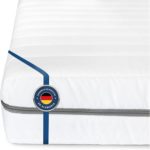 BMM Colchón 80x200 cm Classic XXL Grado de firmeza H4 Extra Firme, colchón de Espuma fría, colchón ergonómico de 7 Zonas, Altura de 12 cm.