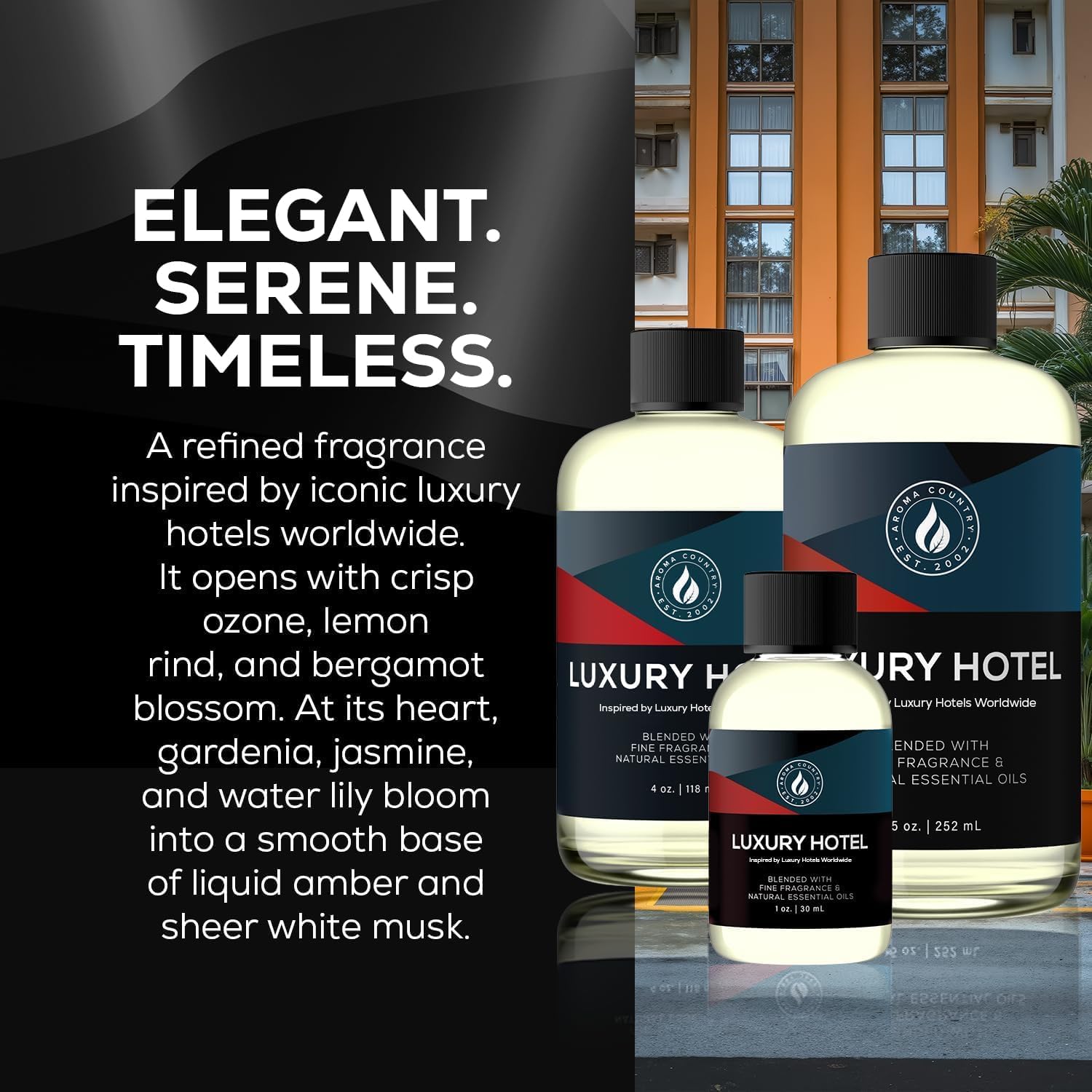 Aroma Country Luxury Hotel Diffuser Oil Scent Oil for Diffuser & Air Fresheners for Home - Essential Oil Diffuser Refill, Home Fragrance Collection with Gardenia & Amber (1 Fl. Oz) - Image 3