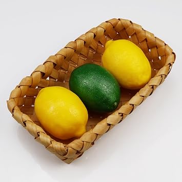 Lorigun Artificial Lemon Simulation Lifelike Cituses Yellow Lemon & Green Lime Fake Fruit for Home Kitchen Decoration 6pcs