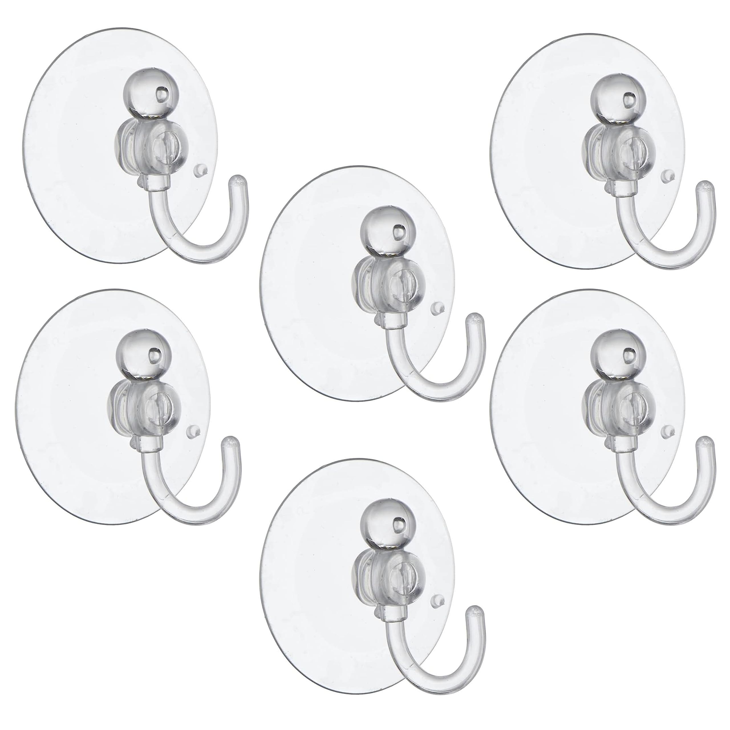 Toyland® Pack of 6-9cm (3.5") Giant Clear Suction Hooks - Reusable Everyday Household Storage - Kitchen & Bathroom Multi-Purpose Hooks
