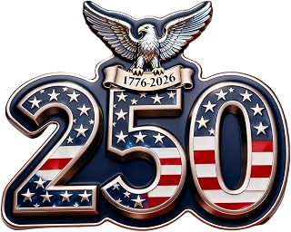 US 250th Anniversary Commenorative Brooch, 1776-2026 Historic Celebration Brooch, Acrylic Emblem Lapel Button Brooches, Gift For Patriot,Veterans, Active Duty, Military Collectors