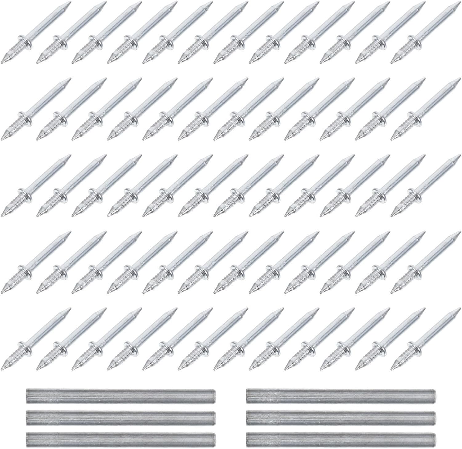 600pcs Heavy Duty Carbon Steel Seamless Skirting Trim Installation Fastening Silver Double Headed Baseboard Fixing Pins