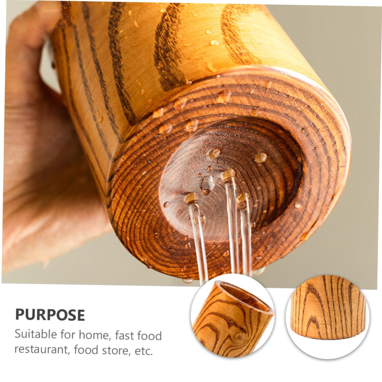 Soporte de Utensilios de Madera Resistente para Cocina Organizador de Cubiertos y Utensilios Portaplumas y Escurre Cubiertos Compacto para Encimera