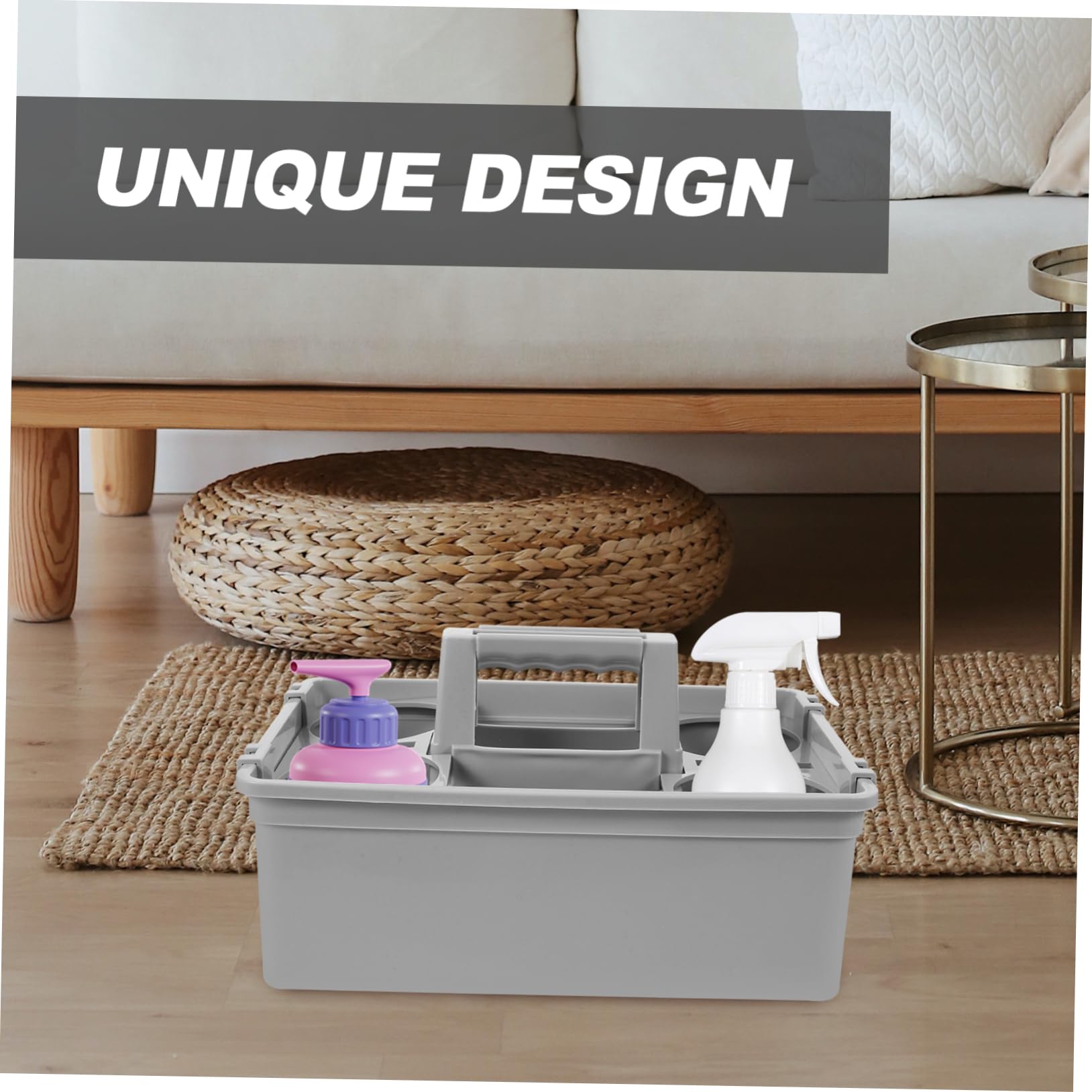 PRETYZOOM Cesta para Organización Ergonómica Compartimentos Separados Limpieza de Plástico Asa y Transporte Cómodo Hogar o Hotel