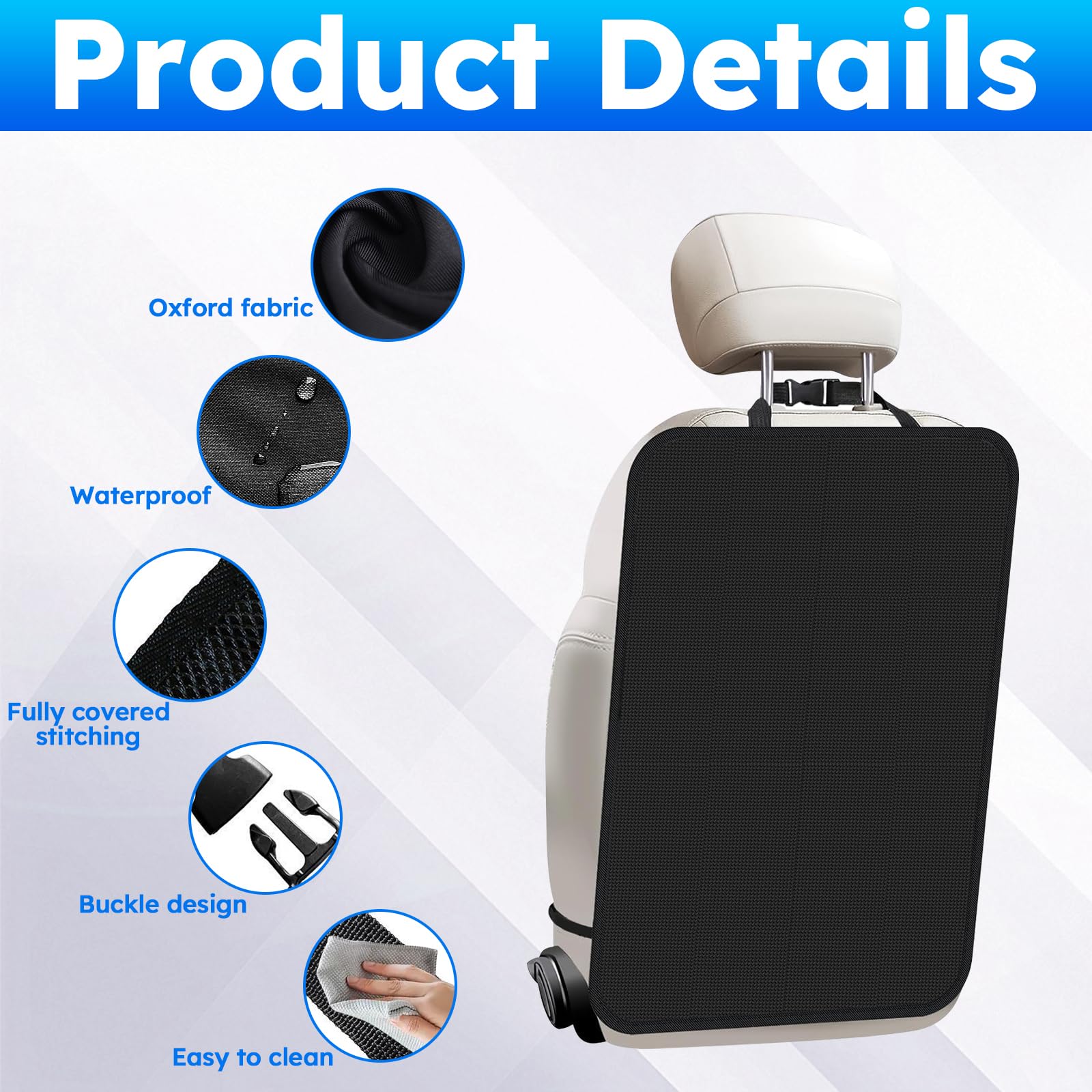 2 Piezas 70 * 50cm Protector Asiento Coche Silla Bebe | Protector Silla Coche Bebe, Protector Impermeable Reposapiés Oxford, Protector Respaldo Asiento Coche para Coches y SUV