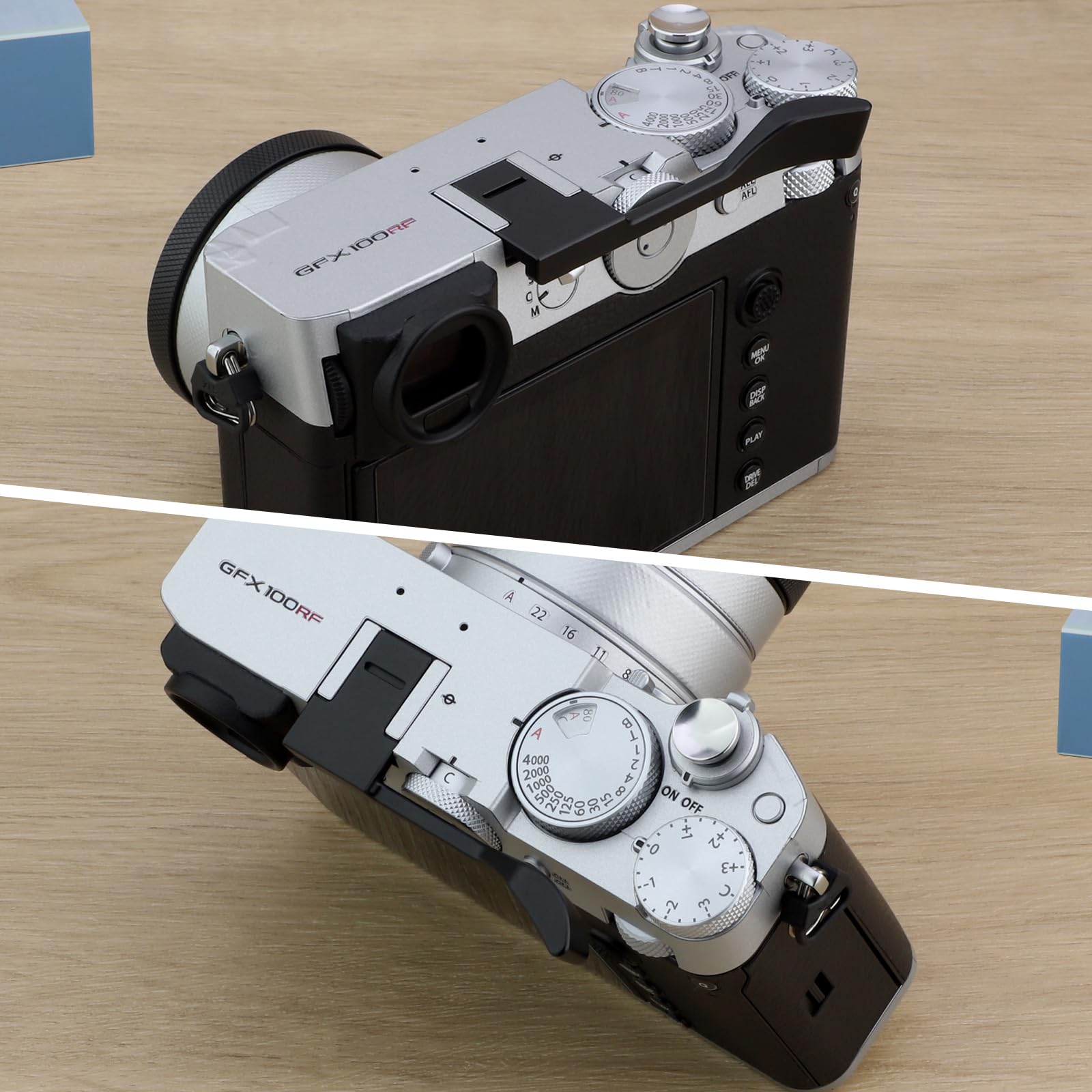 Haoge Uchwyt kciuka do aparatu Fujifilm GFX100RF akcesoria cyfrowe gorąca stopka metalowa podpórka kciuk podpórka uchwyt THB-GFXRFB czarny