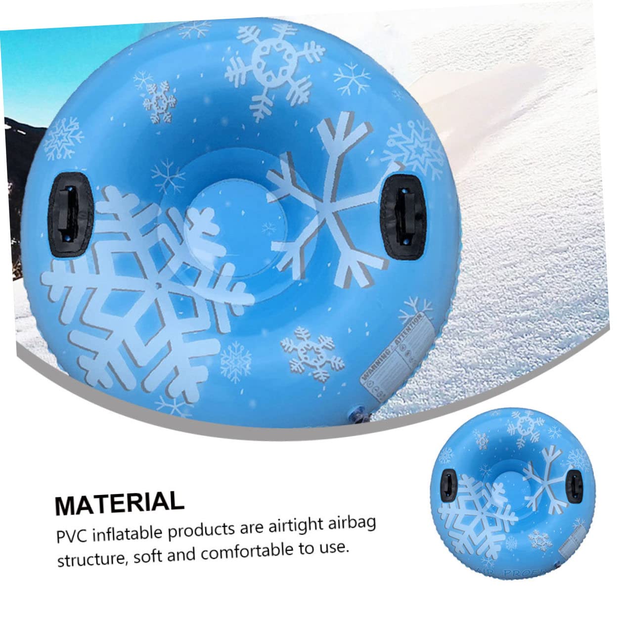 Milisten Luge Gonflable PVC pour Ski Luge Hiver Extérieur Outil De Ski Pours Neiges Ronde