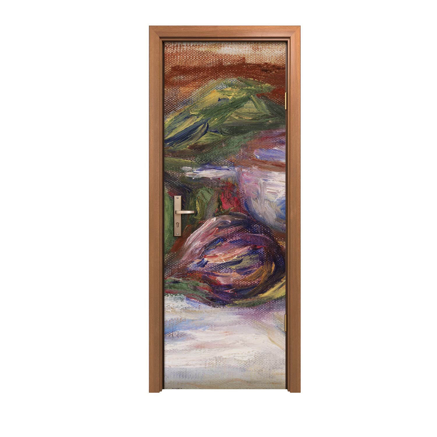 Sticker de porte fleurs de style déco intérieur pour habiller le salon