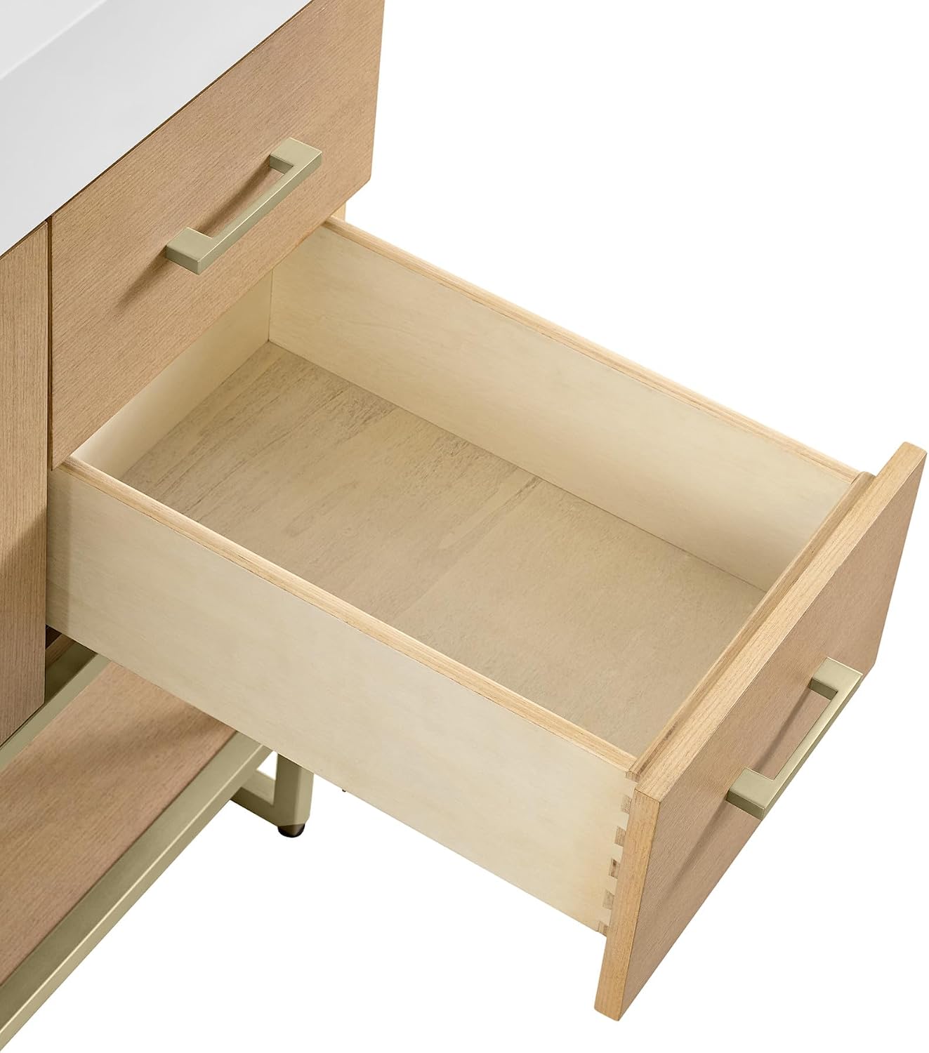 Miseno MV-MN521V48 Mauri 48" Free Standing Single Basin Vanity Set with Cabinet and Stone Composite Vanity Top - Warm Oak