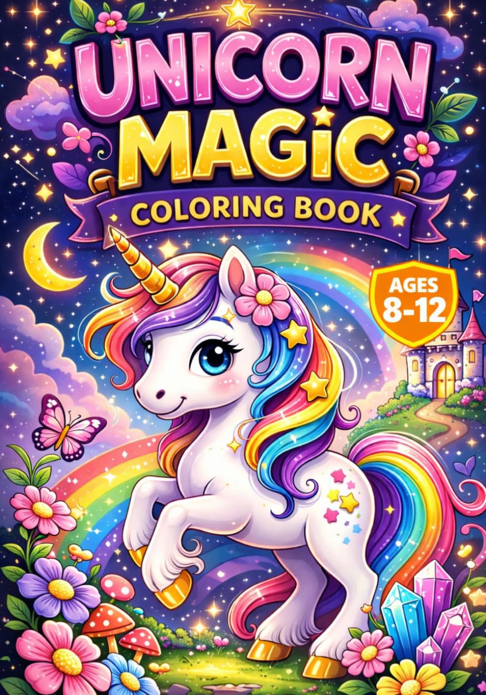 Unicorn Magic Coloring Book for Kids Ages 8–12: Magical, Cute & Fun Coloring Pages for Girls with Fantasy Unicorns, Rainbows & Creative Activities (Unicorn Magic Coloring Book – Creative Kids Series)