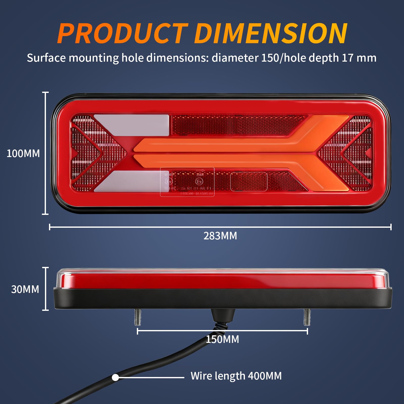 2 Stück LED Anhänger Rückleuchten Satz, 12V 24V IP67 Wasserdicht Rücklichter Heckleuchte mit Brems, Blinker, Standpunkt, Rückfah, Nebel für LKW, Wohnwagen, Van, Traktor