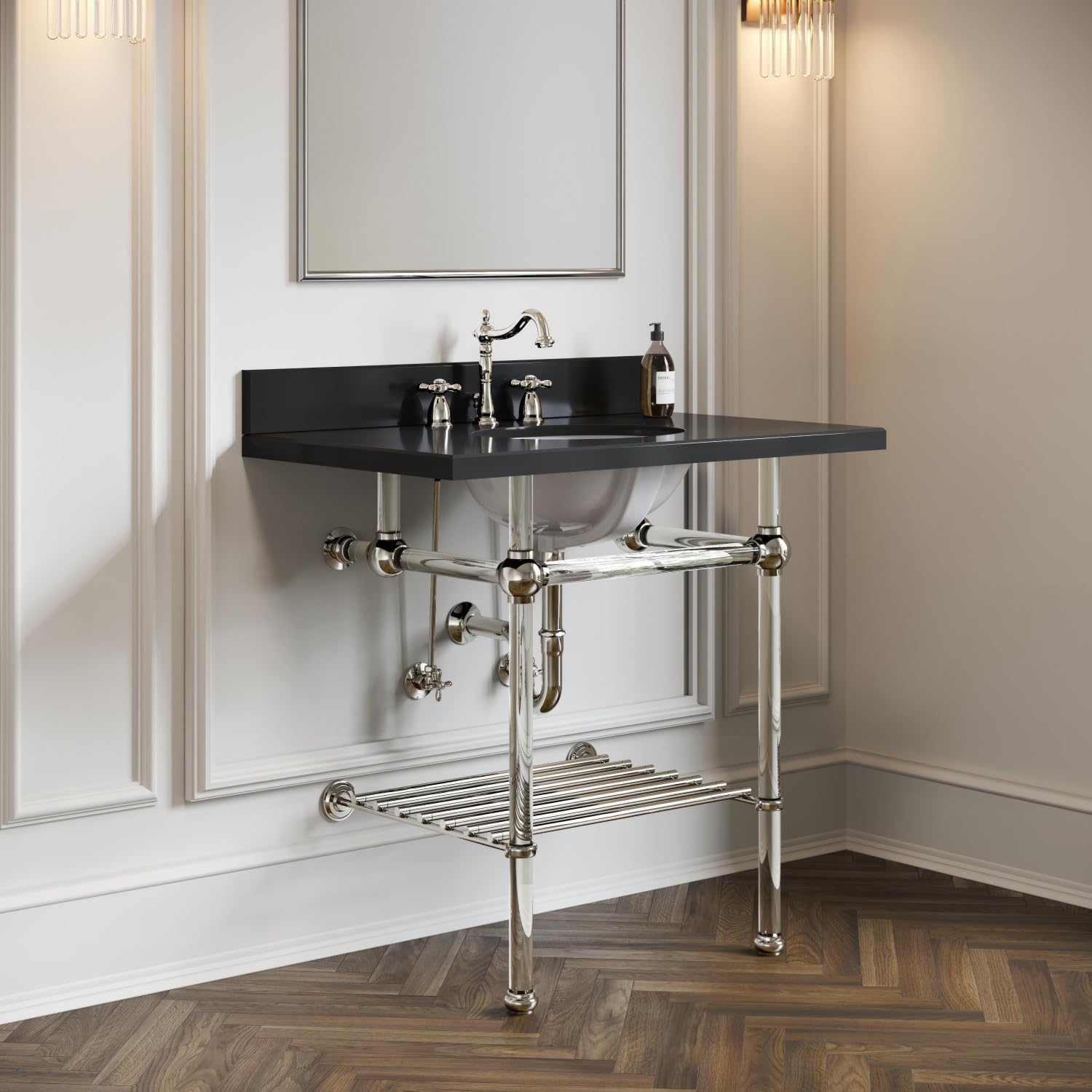 Kingston Brass KPK106P Trimscape Traditional Plumbing Sink Trim Kit with P-Trap in Polished Nickel