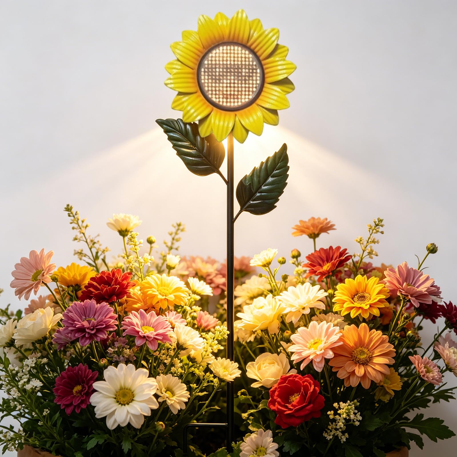 Metallsonnenblumen Leuchtdekor mit beweglichen Augen