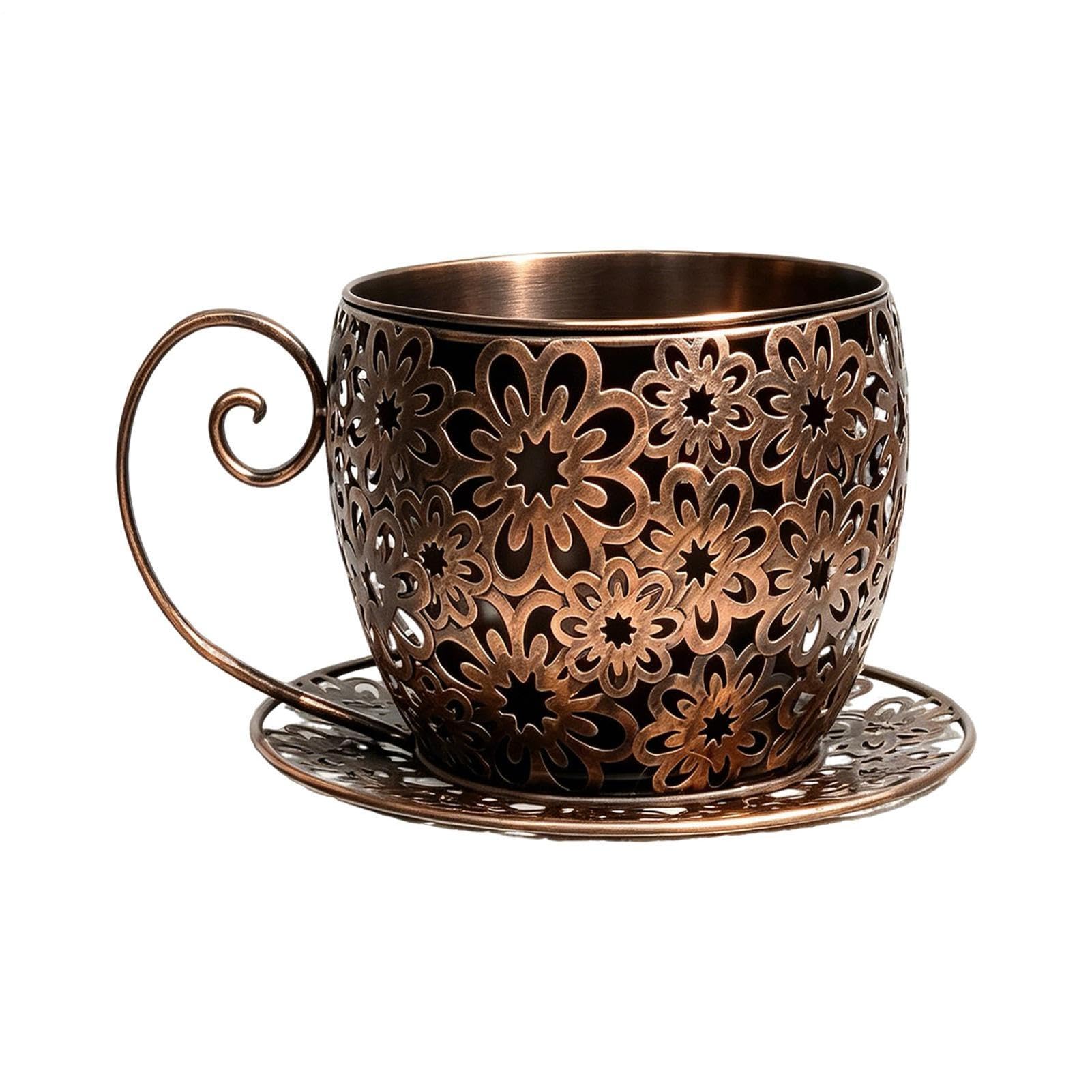 Grand pot à thé creux rétro : jarre décorative de jardin et terrasse rustique