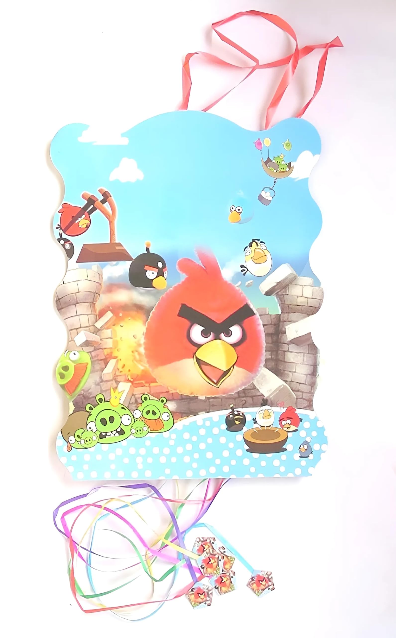 Funcart Angry Bird Multicolor Bird Pinata Khoi Bag, Kids Party Favors for Kids Goodie Bags Stuffer Birthday Toy Party Favors Bag - Image 2 thumbnail