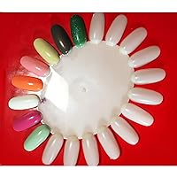 Vista 6 de Honbay 12 piezas de plástico 20 puntas de muestras, ruedas de uñas postizas, decoración de uñas, rueda de exhibición de esmalte