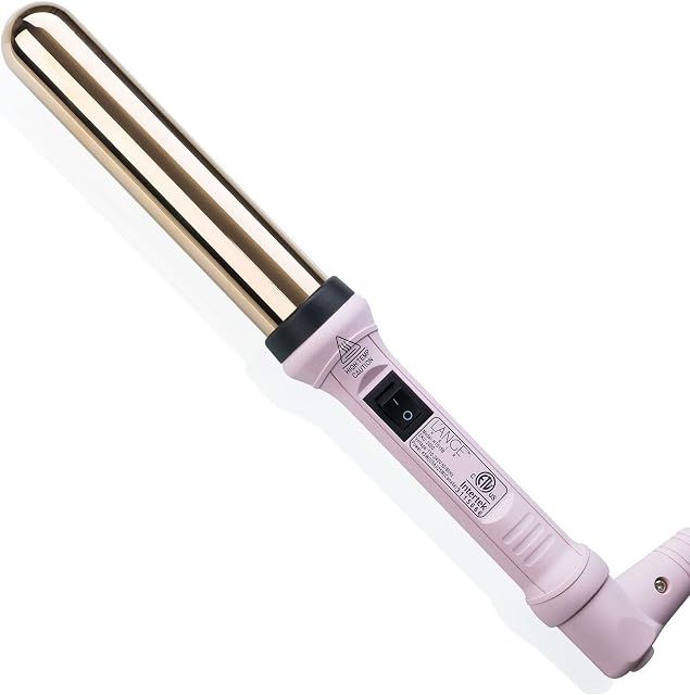 L'ANGE HAIR Ondulé Titanium Curling Wand , Outils Chaud Professionnels Curling Fer 1.25 Salon d'Inch Hair Les baguettes pour les vagues de plage Hair Courroie de Curler pour frisottis, boucles de lasting (Blush 32 MM)