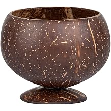 Restaurantware Coconut Shell Cup 10 Count 10 Ounce Handmade Coconut Cocktail Bowl Unique Drinkware Tiki Bar Style Brown