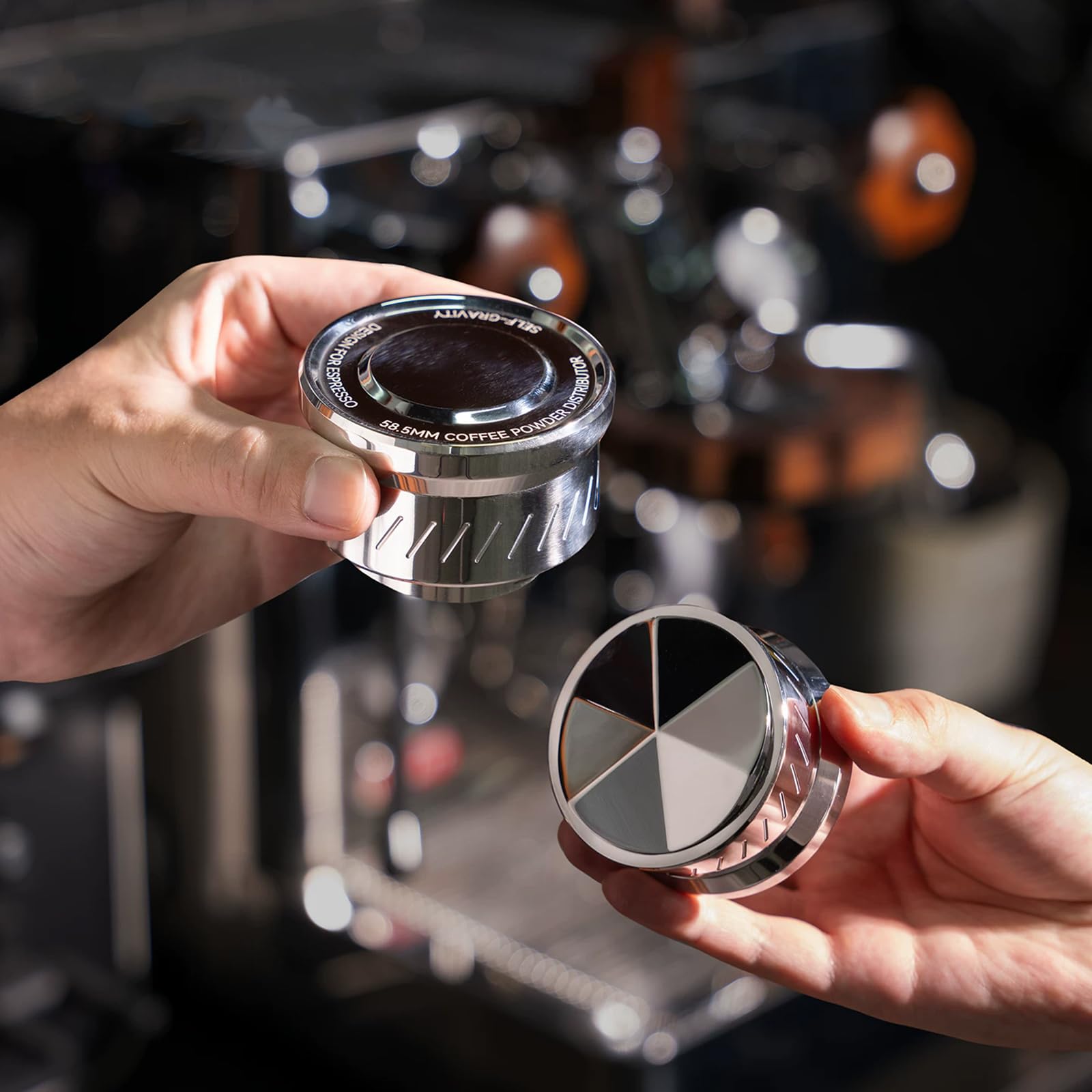 Pressa Per Caffè Espresso Da 3 Pezzi, Con Pressa Per Caffè Espresso A Molla, Distributore Di Caffè - Design A Gravità, Supporto In Legno, Per Portafiltro Da 58 Mm, Accessori Per Baristi