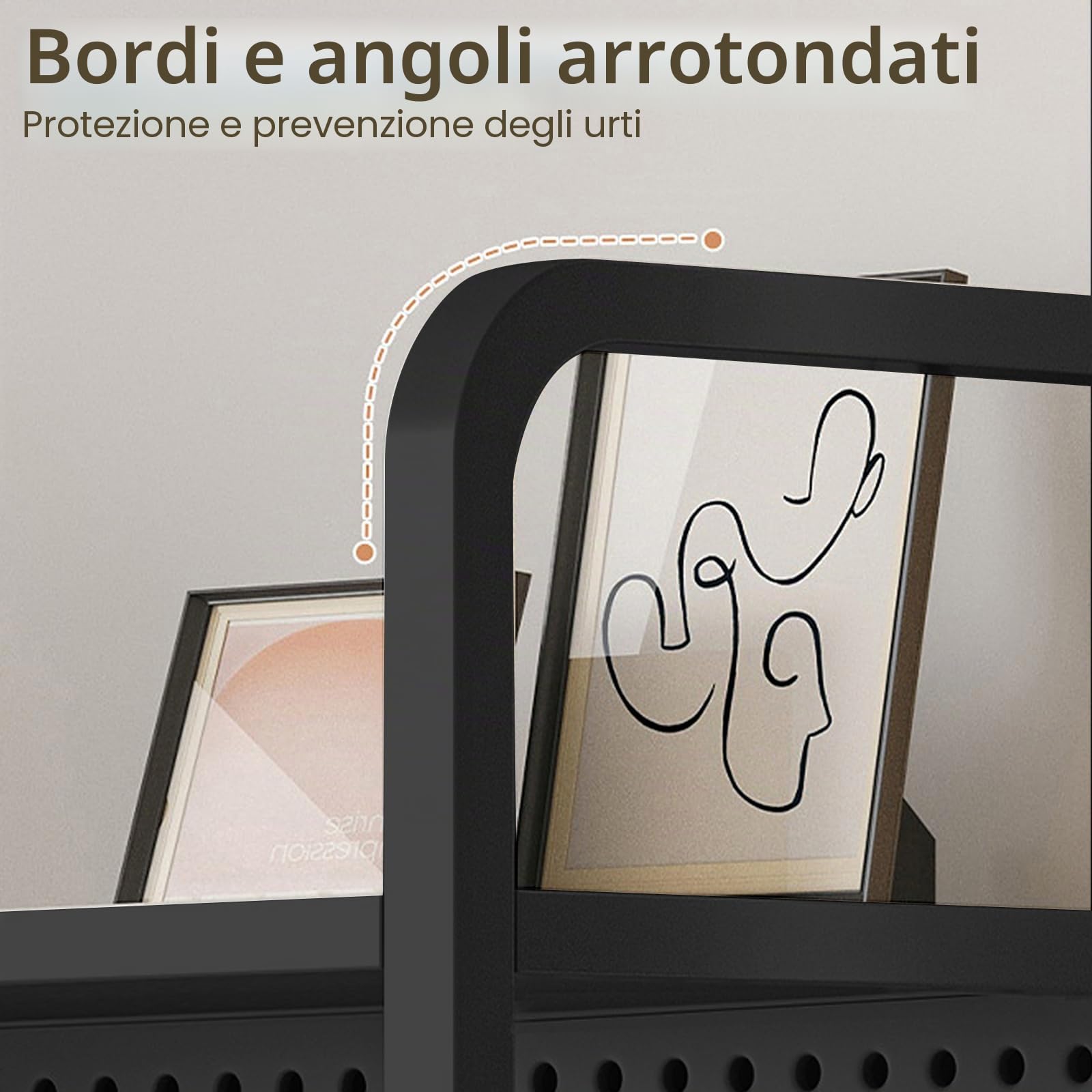 Libreria da scrivania a 2 animali, per computer, scrivania in legno, con organizer multifunzione a rete metallica (nero, larghezza 95 cm)