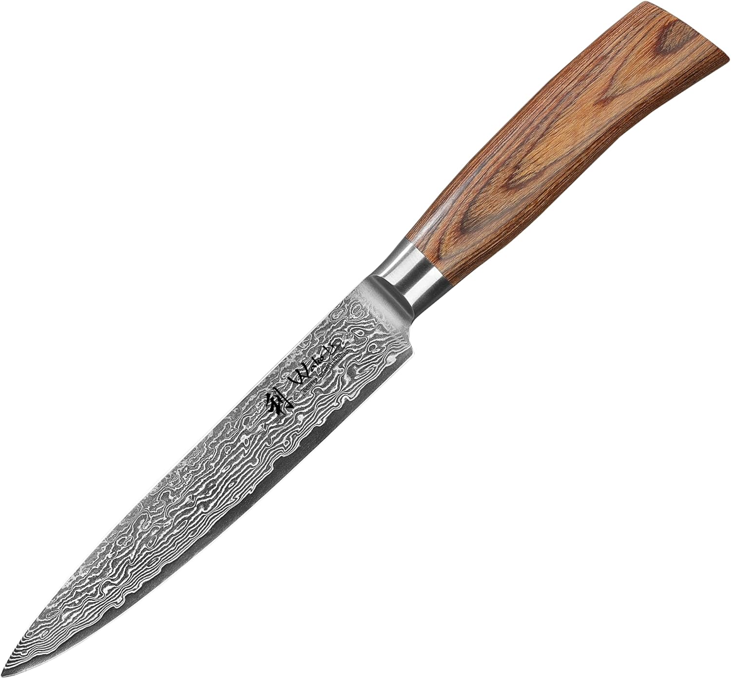 Wakoli EDIB Pro Damascus Carving Knife – Japanese Style Meat Slicer | 6.7-Inch Blade Made of 67-Layer Damascus Steel with VG10 Core | Ergonomic Pakkawood Handle | Professional Carving Tool
