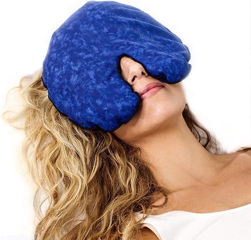 Kozy Collar Almohadilla térmica para microondas, almohada sinusal, compresa de calor húmeda para migrañas y dolores de cabeza, perfumada con