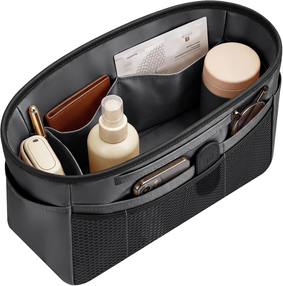 GIVLEFLY Purse Organizer Insert for Tote Bag, Medium Bag Organizer Insert, Multi Pocket Handbag Organizer, Structured Purse Liner Shaper