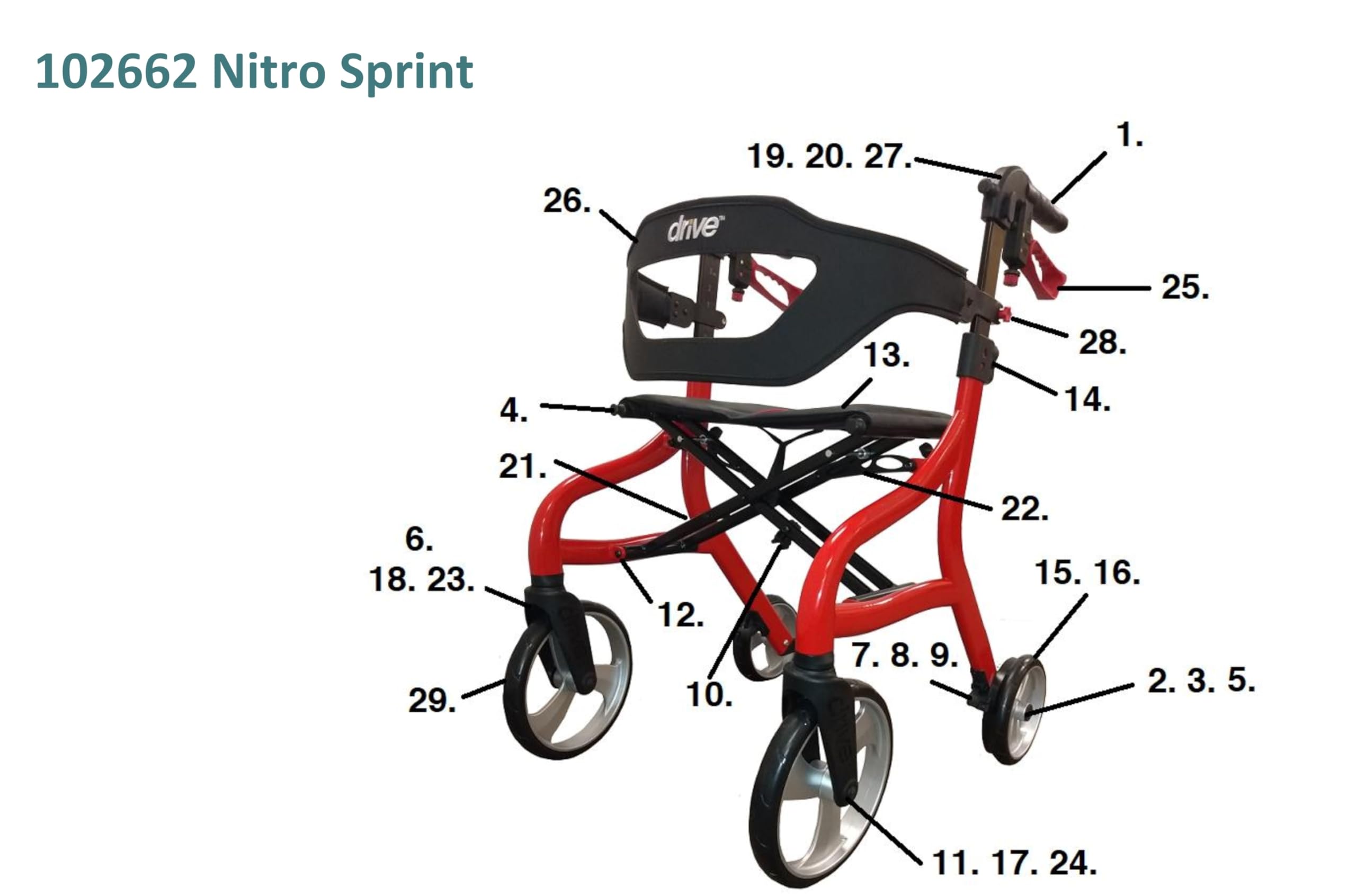 Replacement Backrest for Drive Nitro Sprint Rollator 102662 – Part # 102662-28 — Amazon image 3