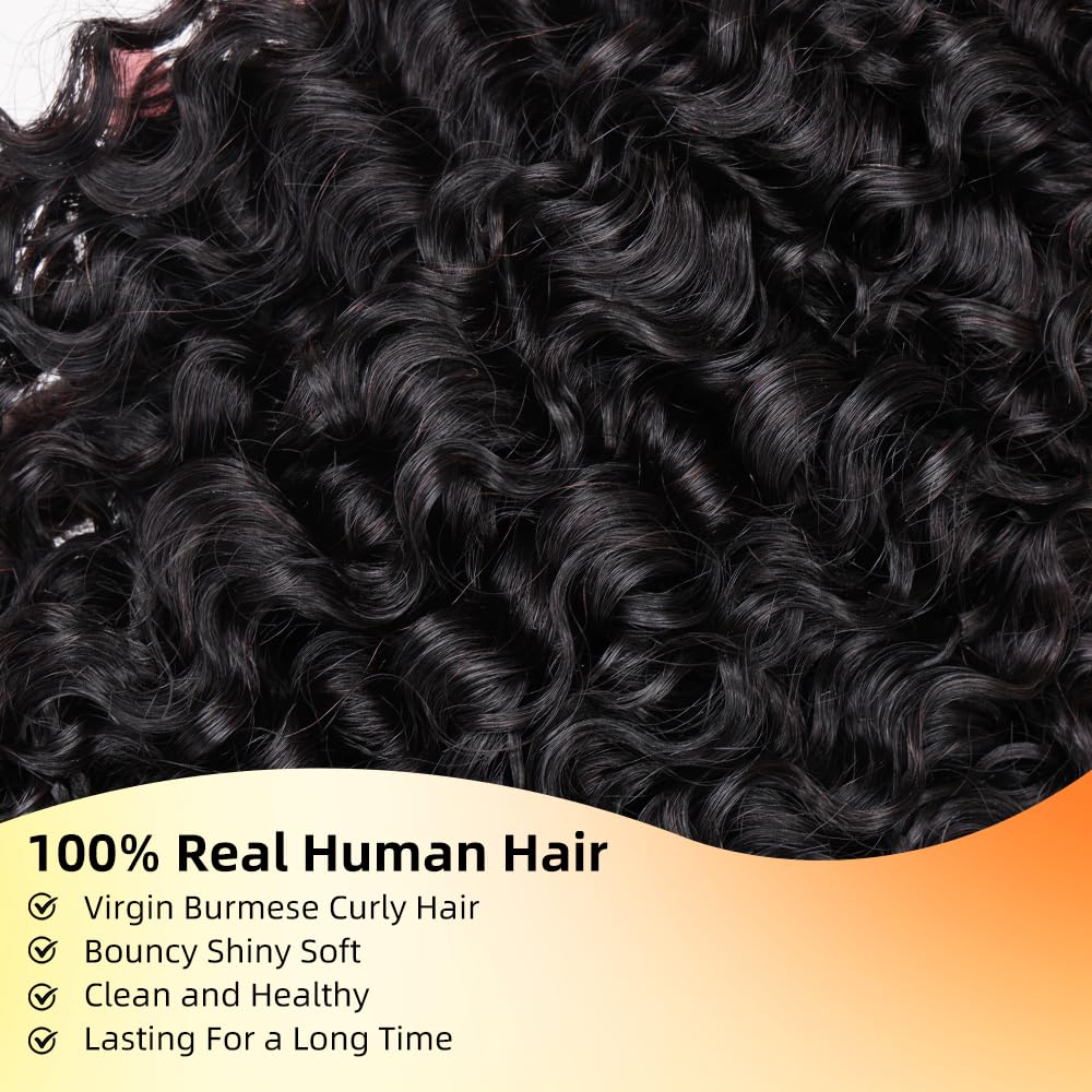 MsSunlight Burmese Curly Hair Bundles 100% Unprocessed Brazilian 12A Burmese Curly Human Hair Bundles 16 16 16 Inch Weave Bundles Human Hair with Spiral Curls Natural Color - Image 4