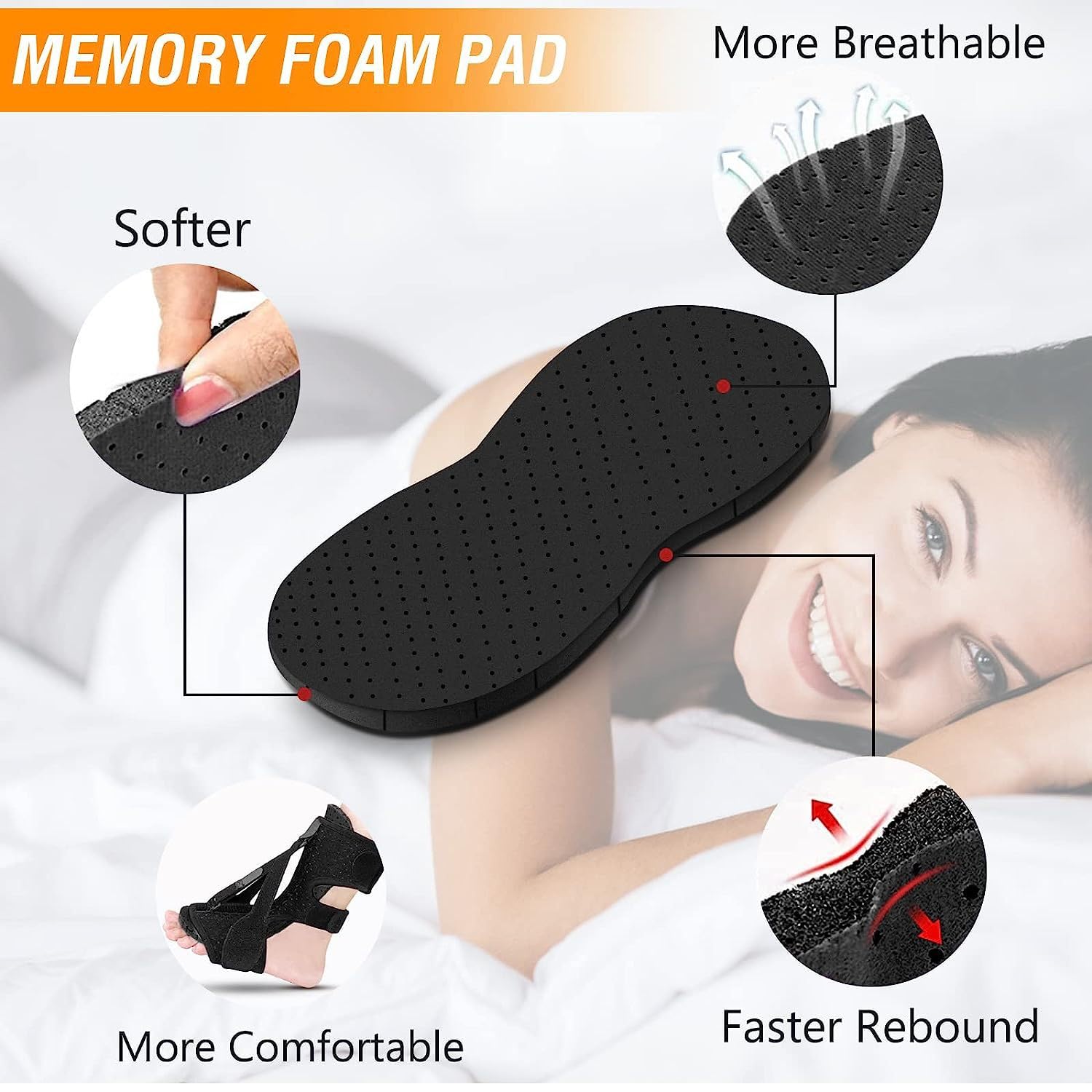 Férula Nocturna para Fascitis Plantar, Órtesis De Pie Ajustable De 30°-90°, Adecuada para Tendinitis del Talón, Dolor De Tobillo Y Pie, Inmoviliza Los Tobillos para Prevenir Esguinces